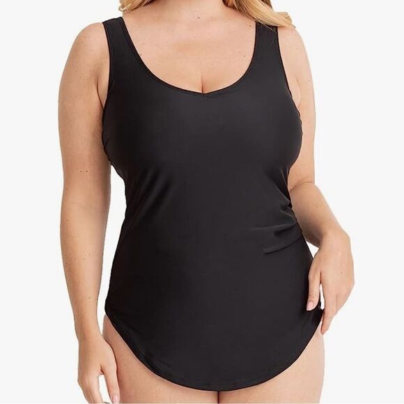 Shapemint Essentials Smoothing One Piece Swimsuit Black 4X NWT IN PKG - Picture 1 of 6